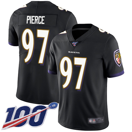 Baltimore Ravens Limited Black Men Michael Pierce Alternate Jersey NFL Football 97 100th Season Vapor Untouchable